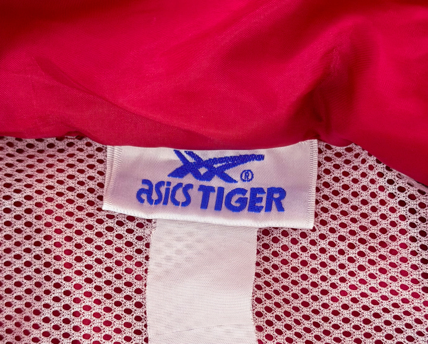 1980s ASICS Tiger Burgundy Quarter Zip Windbreaker Jacket, Medium
