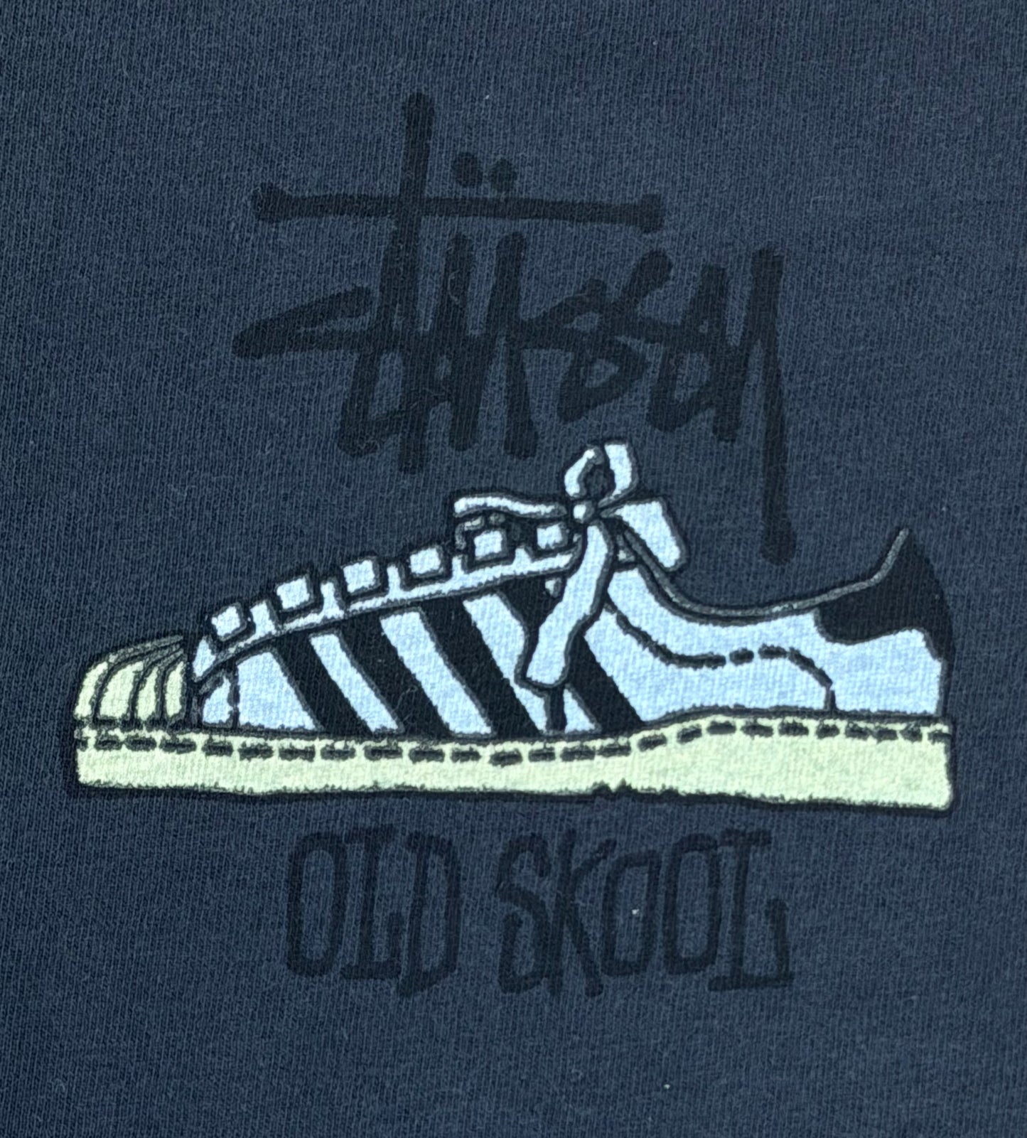 Vintage 1990s Stüssy “Old Skool Flavor” Made in USA Single Stitch T-Shirt – Large