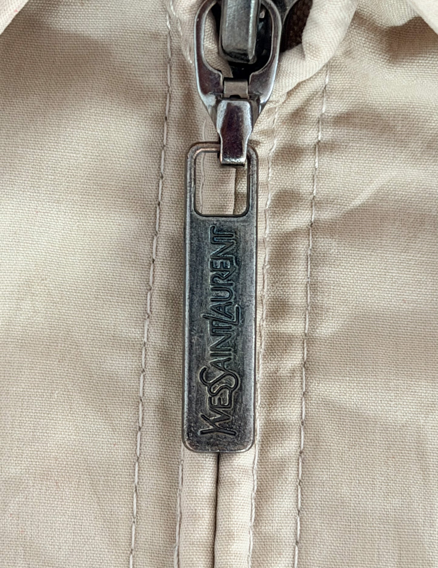 Yves Saint Laurent Beige Lightweight Zip Jacket, XL
