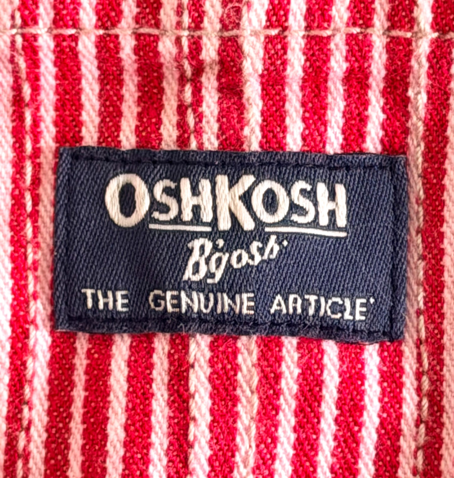 Kids OshKosh B'gosh Red Stripe Overalls 9 Months