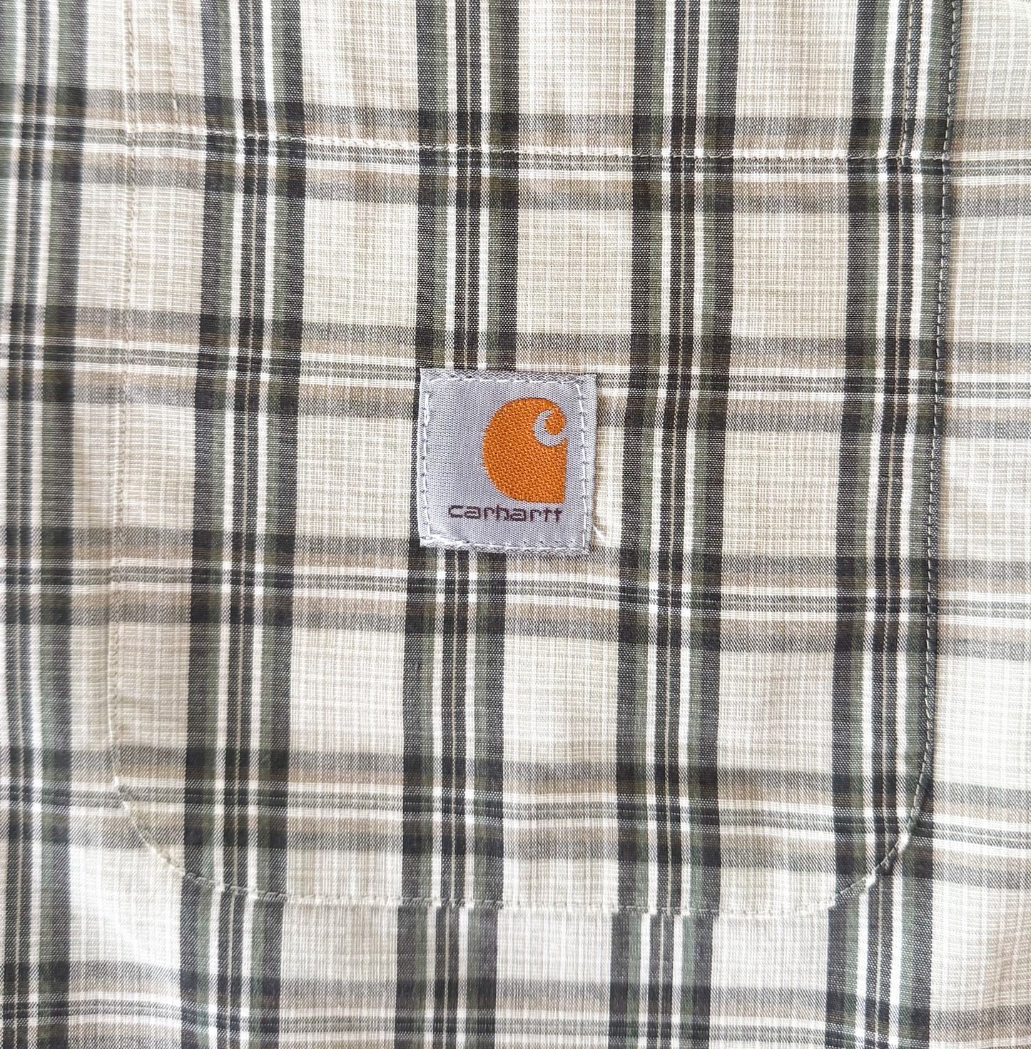 Carhartt Rework Box Fit Plaid Short Sleeve Button Up Workwear Shirt Size Large