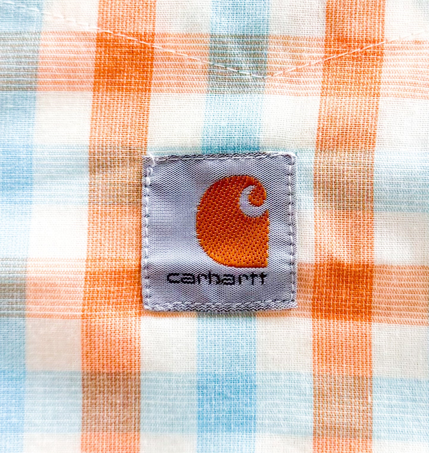 Carhartt Rework Box Fit Plaid Short Sleeve Button Up Workwear Shirt Size Medium