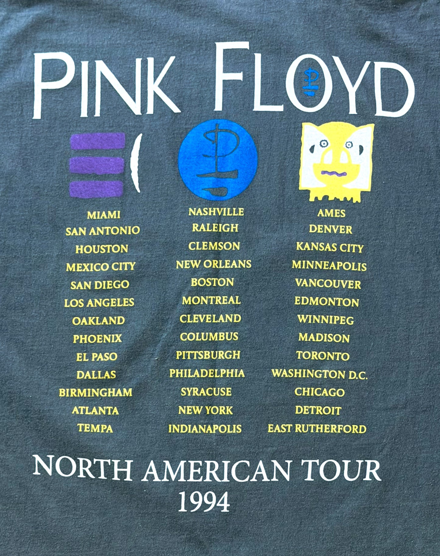 Vintage 1994 Pink Floyd Division Bell North American Tour Brockum T-Shirt, Large