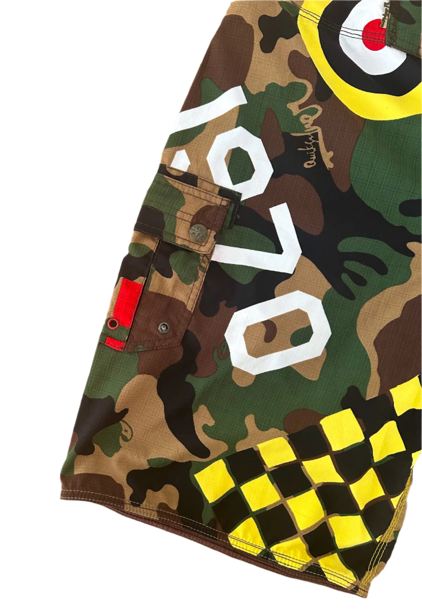 Quicksilver Vintage 2000s Camo Print Embroidered Cargo Pocket Boardshort Medium