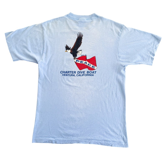 Vintage 1990 - 1993 Charter Boat Peace Ventura California Single Stitch T-Shirt, Large