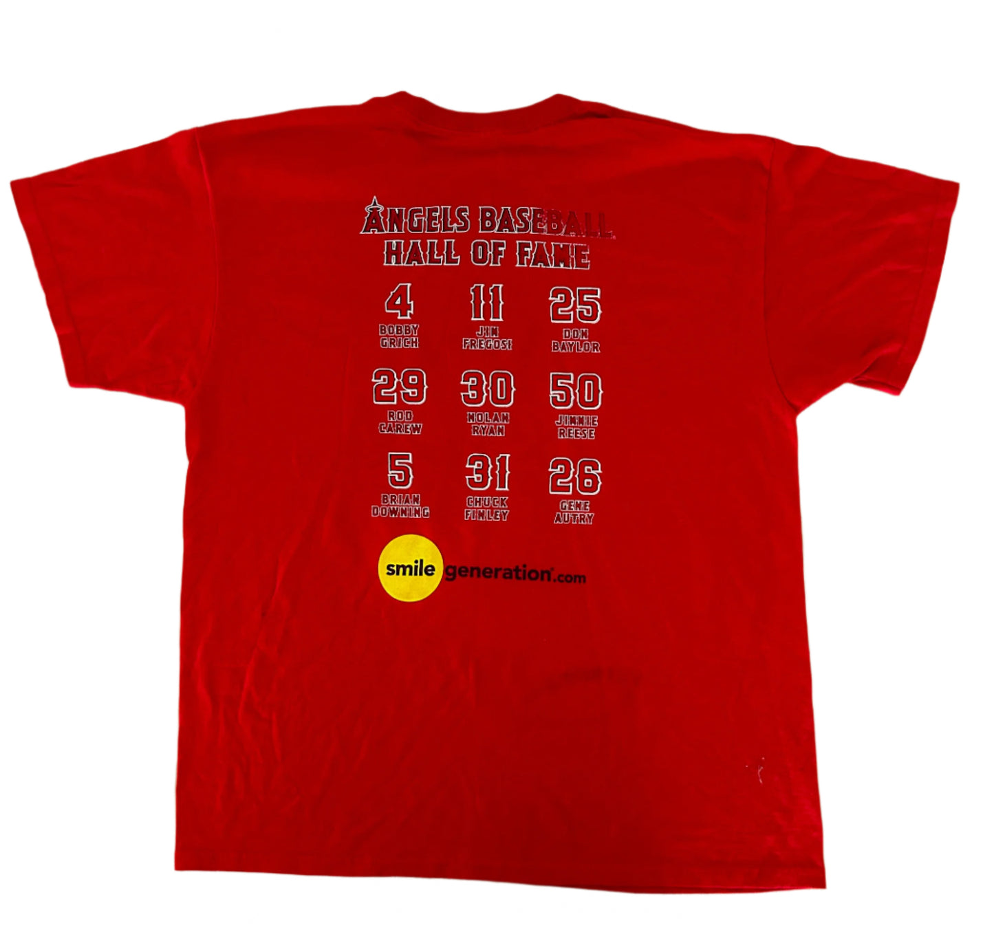 Anaheim Angels Baseball Hall Of Fame Jerzees Label Red Cotton T-shirt XL