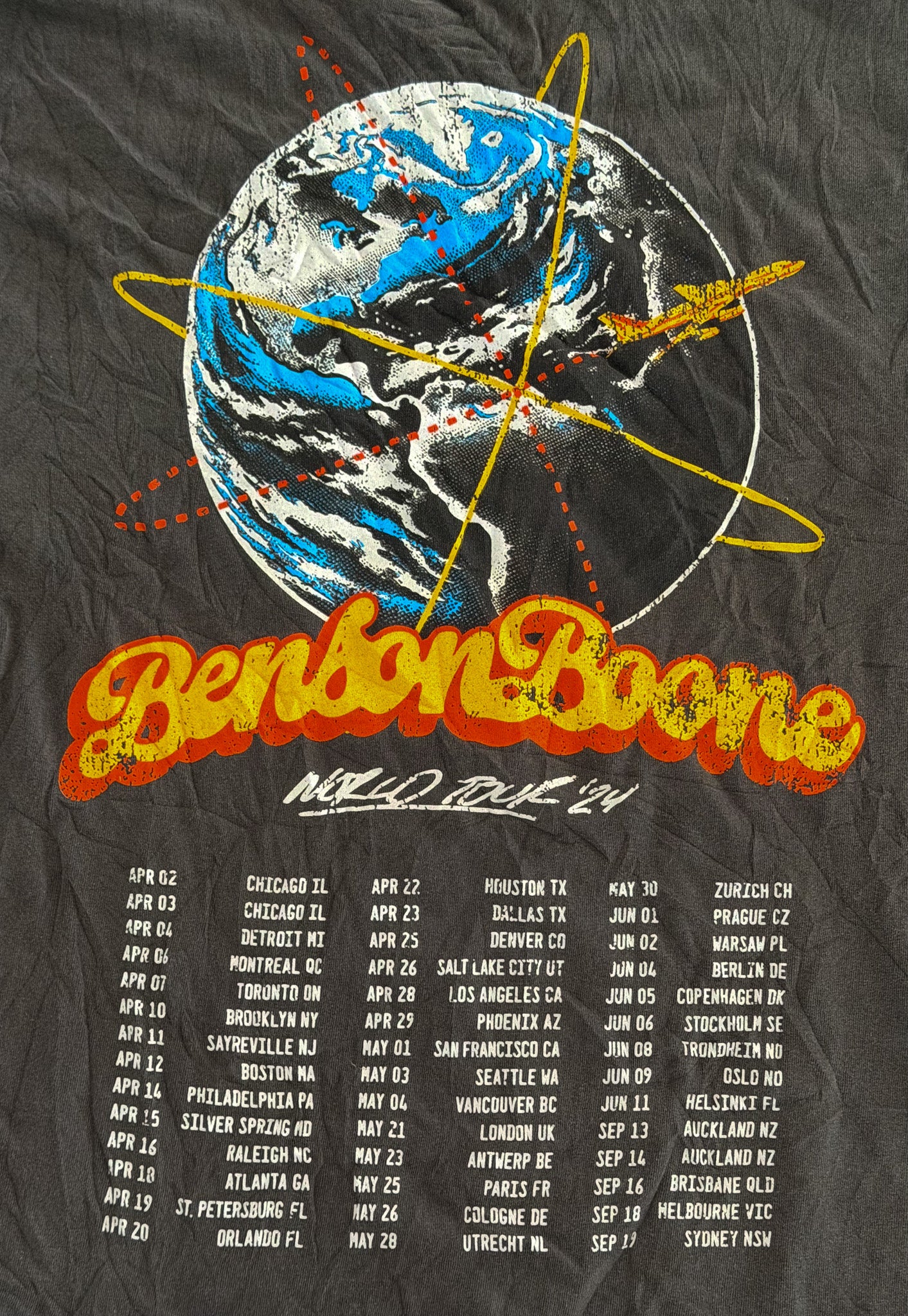 Benson Boone 2024 World Tour T-Shirt Small