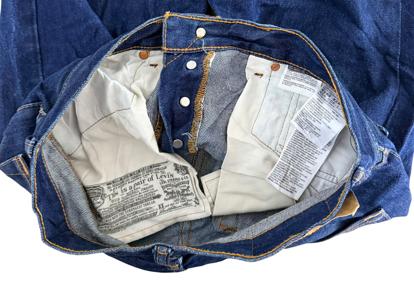 Levi’s 501 Raw Blue Denim Jeans, 32W 30L