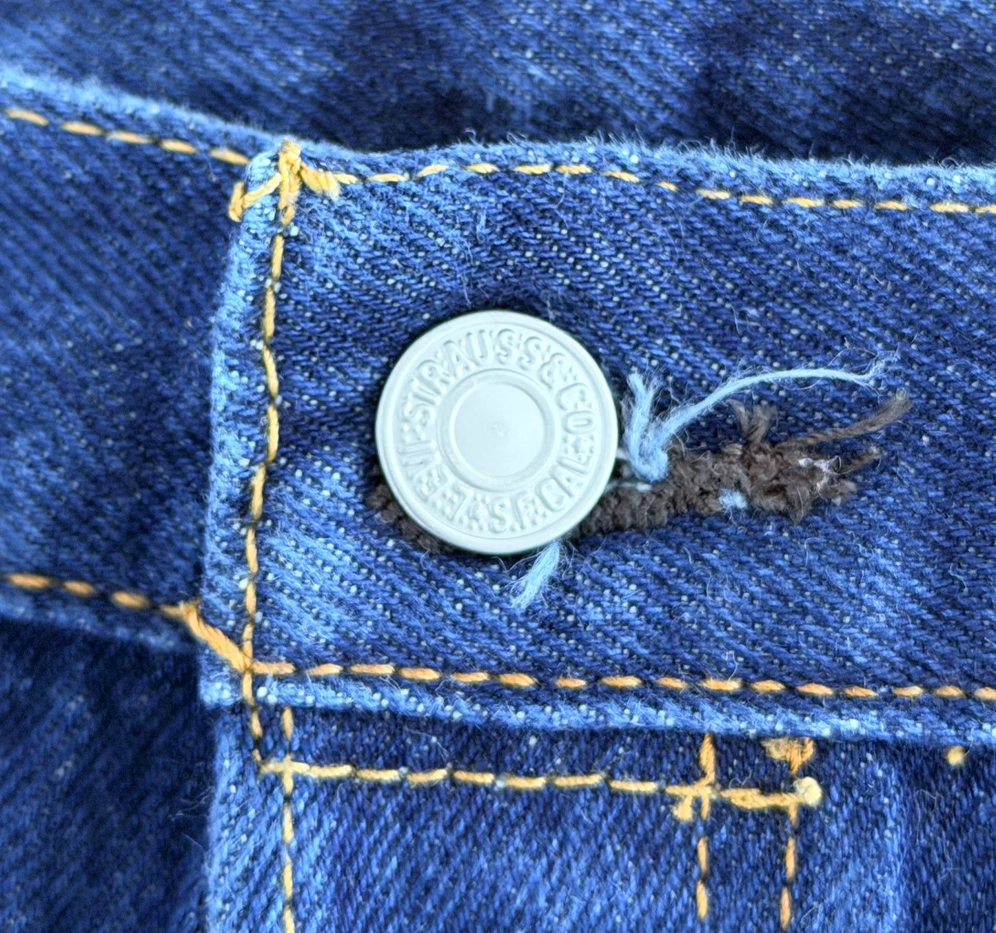 Levi’s 501 Red Tab Raw Blue Denim Jeans, 35W 30L