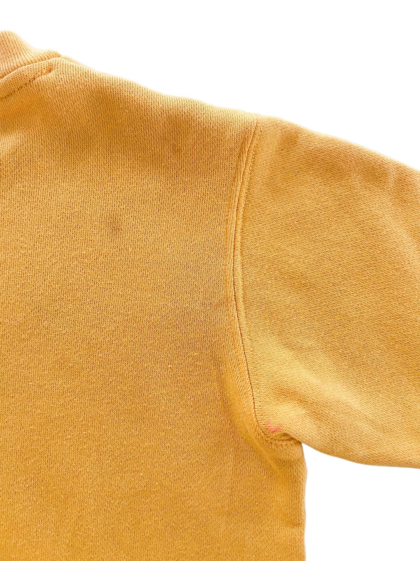 Vintage Polo Ralph Lauren Kids Yellow Sweatshirt – Crewneck Jumper with Navy Stripes – Size 6-7 Years