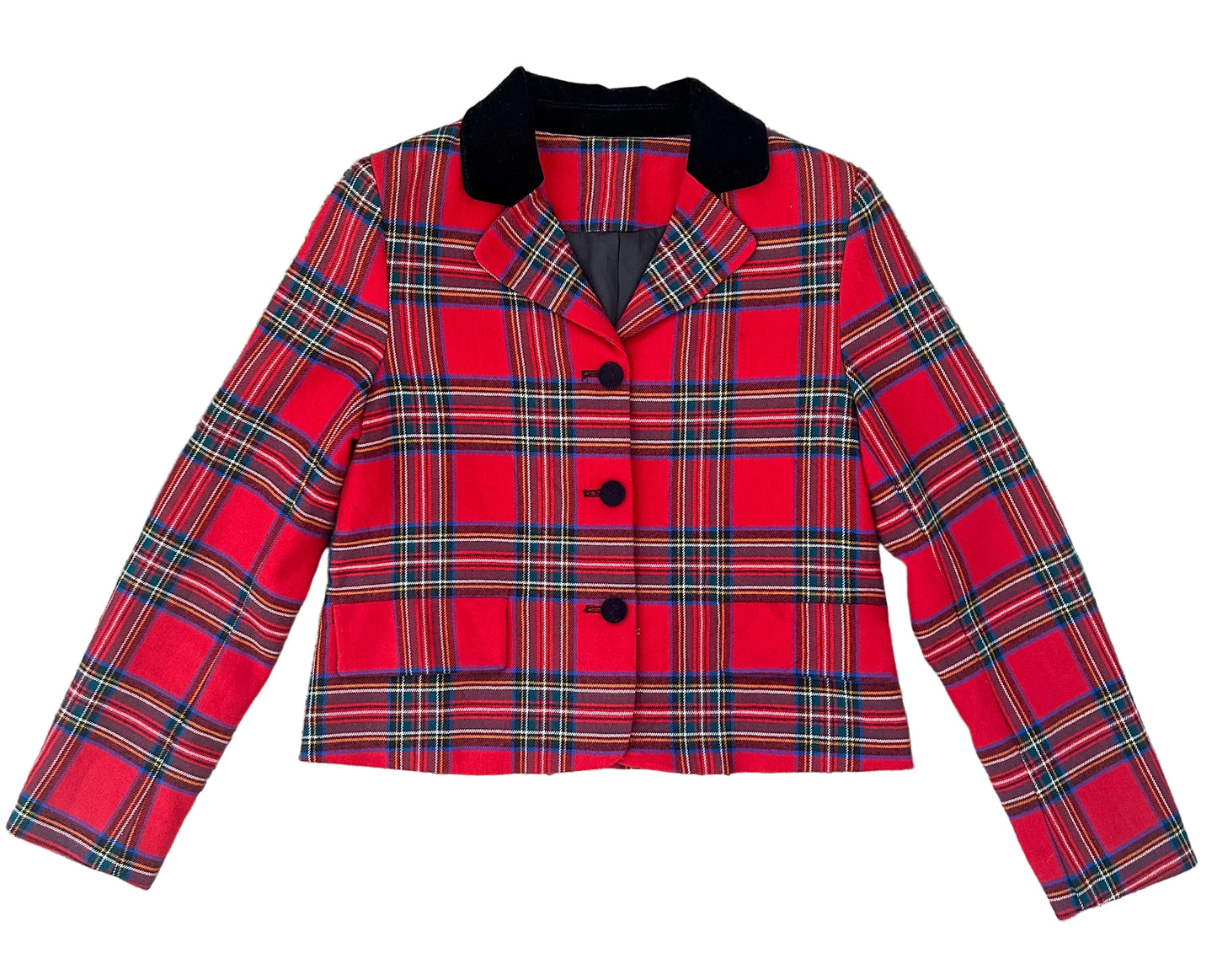 Vintage 90s Red Tartan Plaid Blazer & Skirt Set – Preppy Schoolgirl, Clueless Outfit, Two-Piece Suit Size -