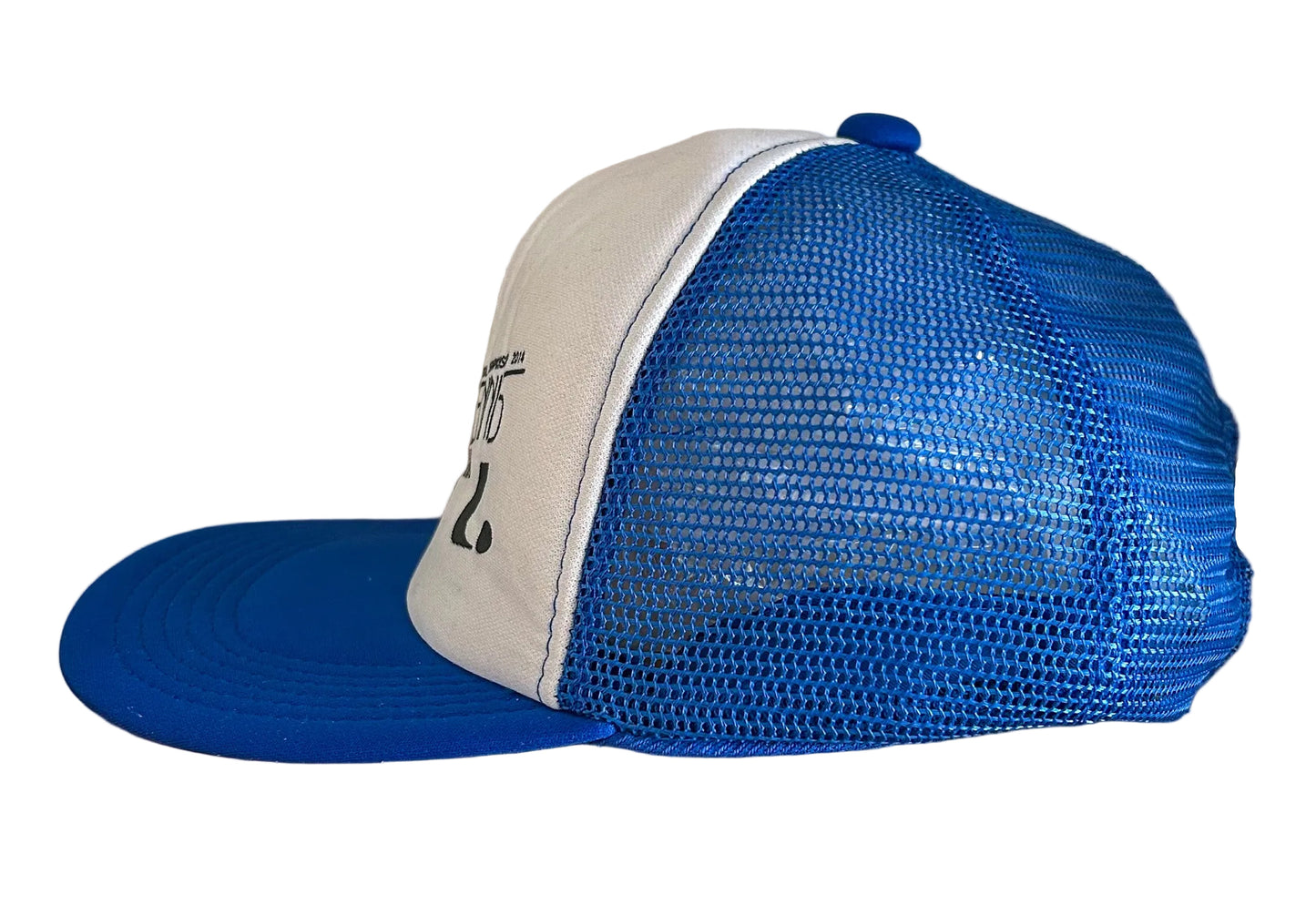 Vintage All Japan Soft Tennis Kagawa Championship Trucker Hat – Blue & White Mesh Snapback Cap, Retro Japanese Sportswear