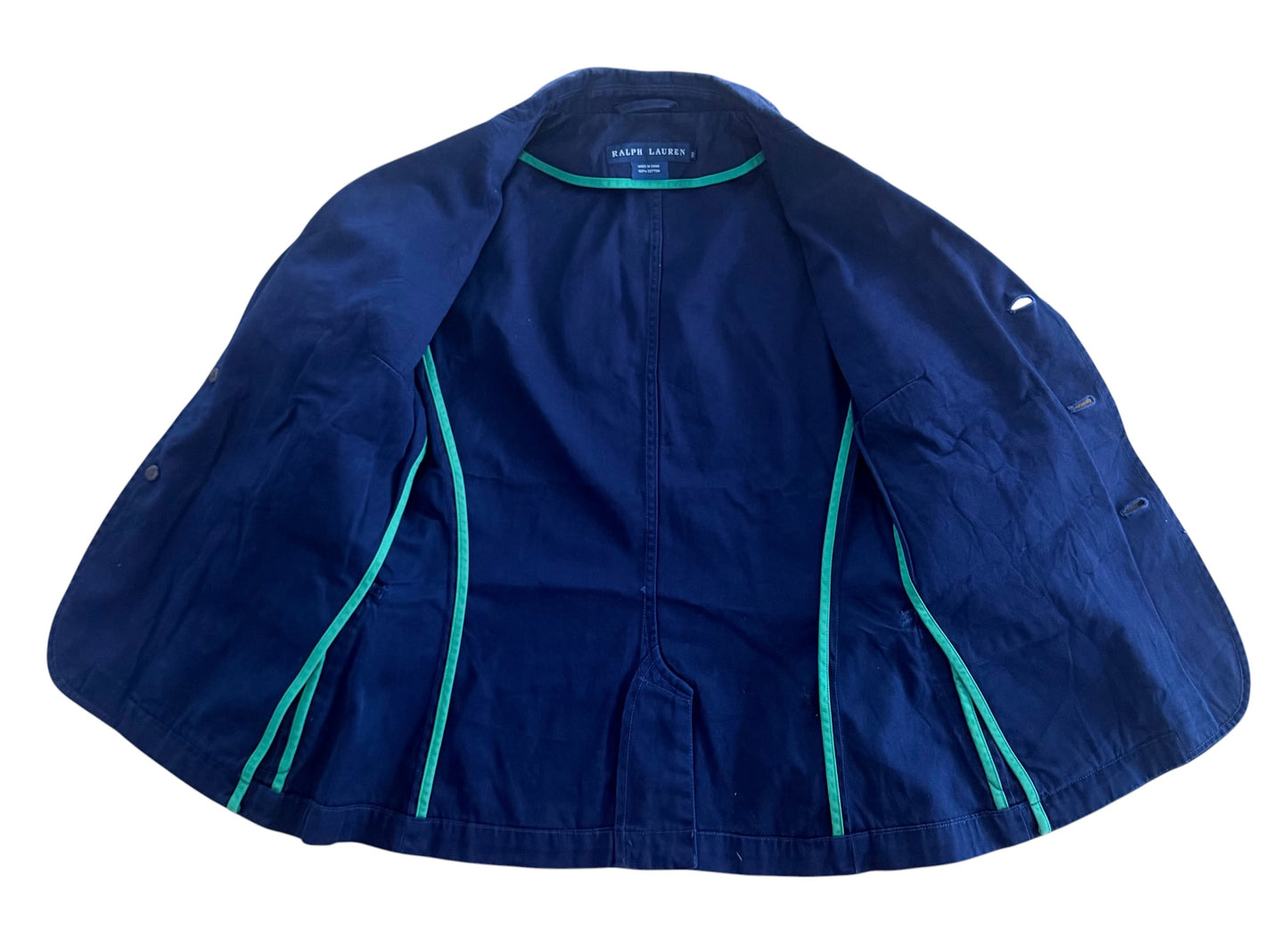 Vintage Ralph Lauren Women’s Cotton Blazer Navy Polo Jacket, XS