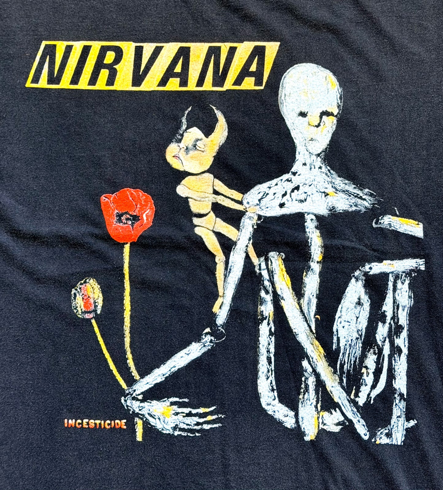 Vintage 1992 Nirvana “Incesticide” Album Tee – Double-Sided Giant Tag USA Grunge Band T-Shirt, Size-XL