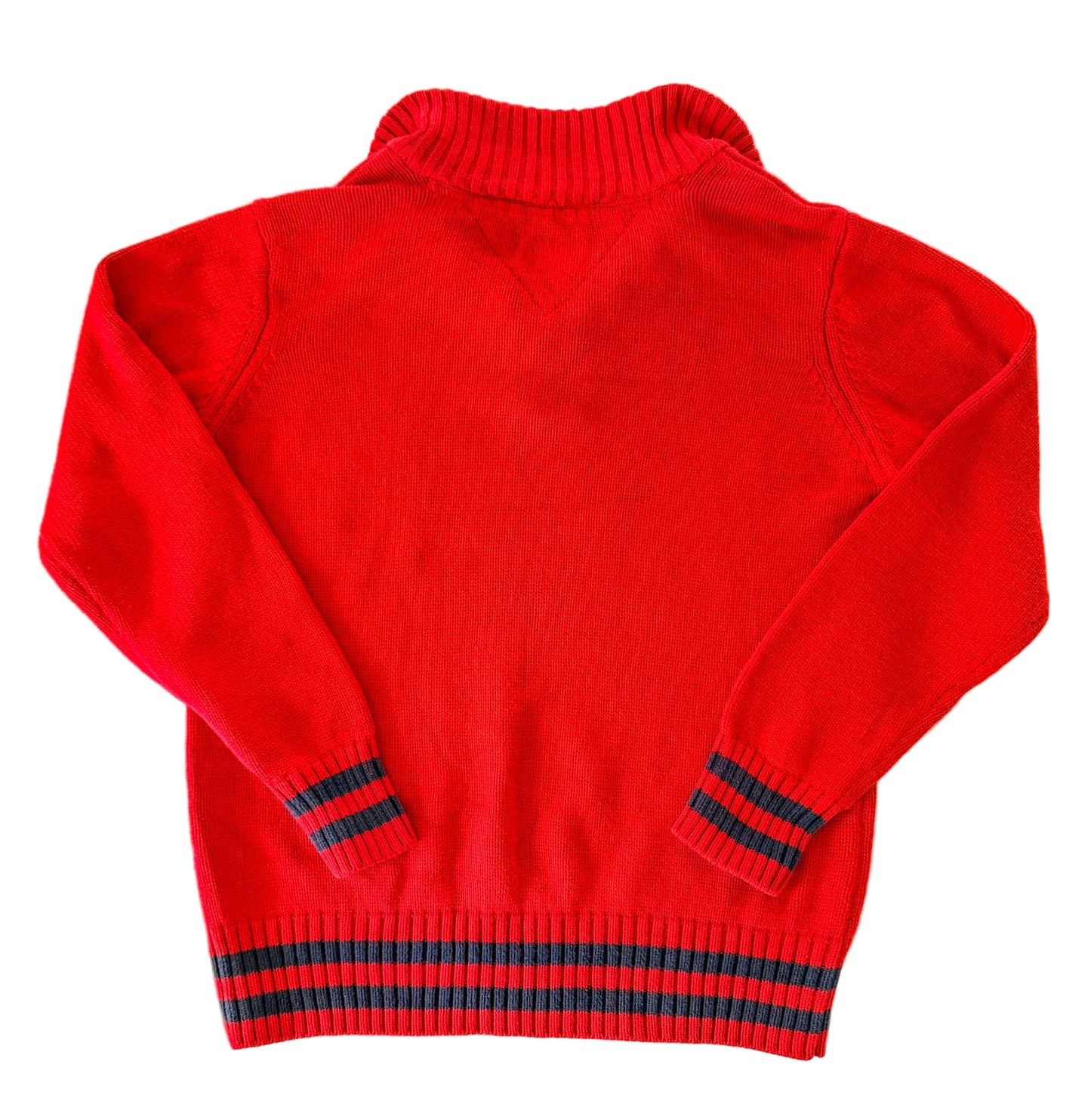 Vintage Kids Tommy Hilfiger Quarter Zip Knit Jumper Preppy Vintage Sweater | Flag Logo Pullover, Size 8-10 Years