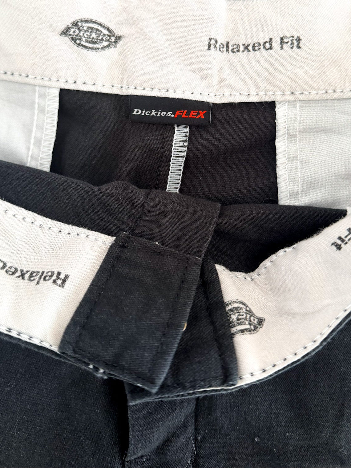 Dickies FLEX Black Work Shorts – Relaxed Fit Durable Utility Jort Shorts, Size-34"w Large