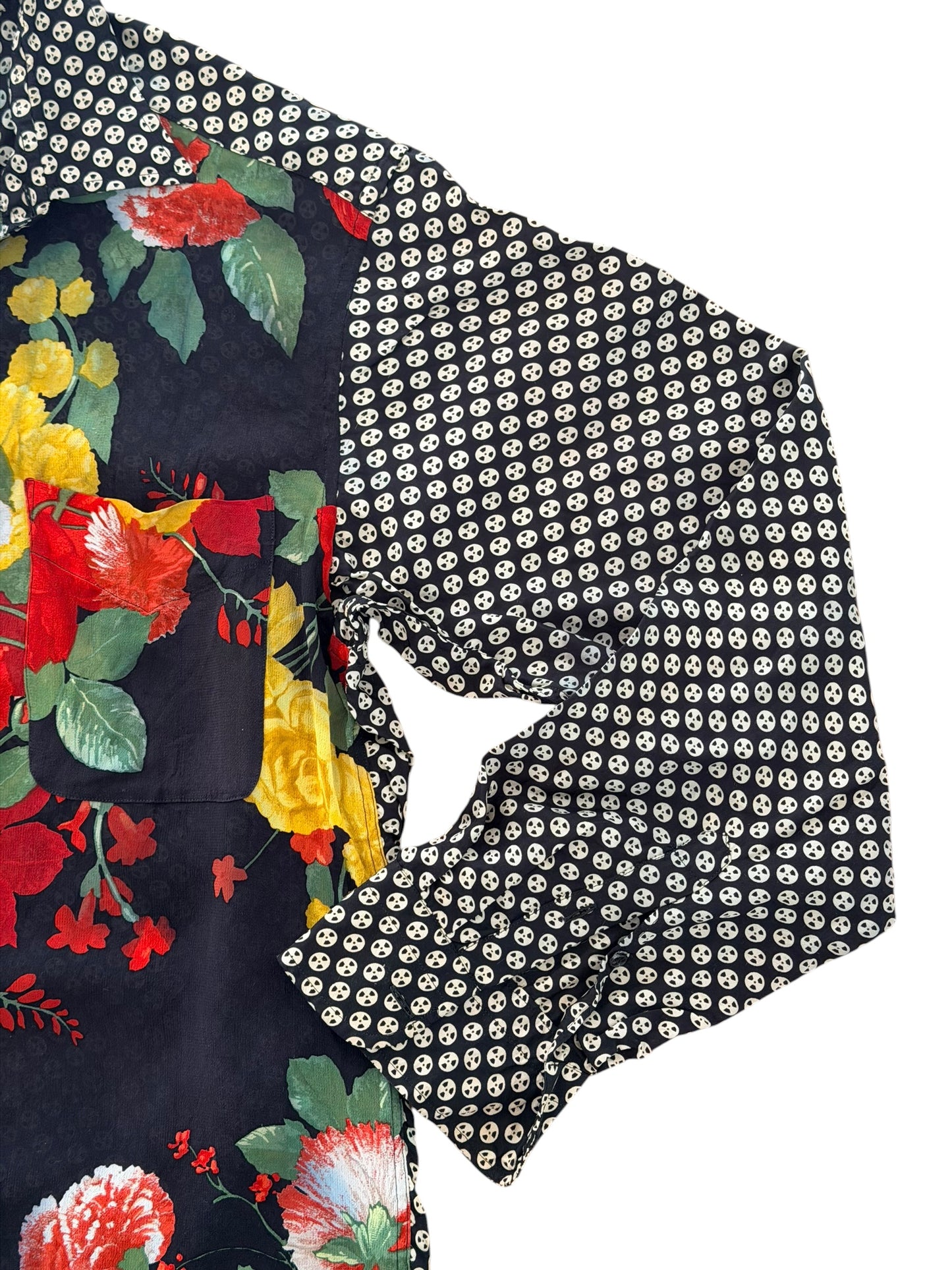 Vintage 90s Moschino Couture Floral Patchwork Blouse, Medium