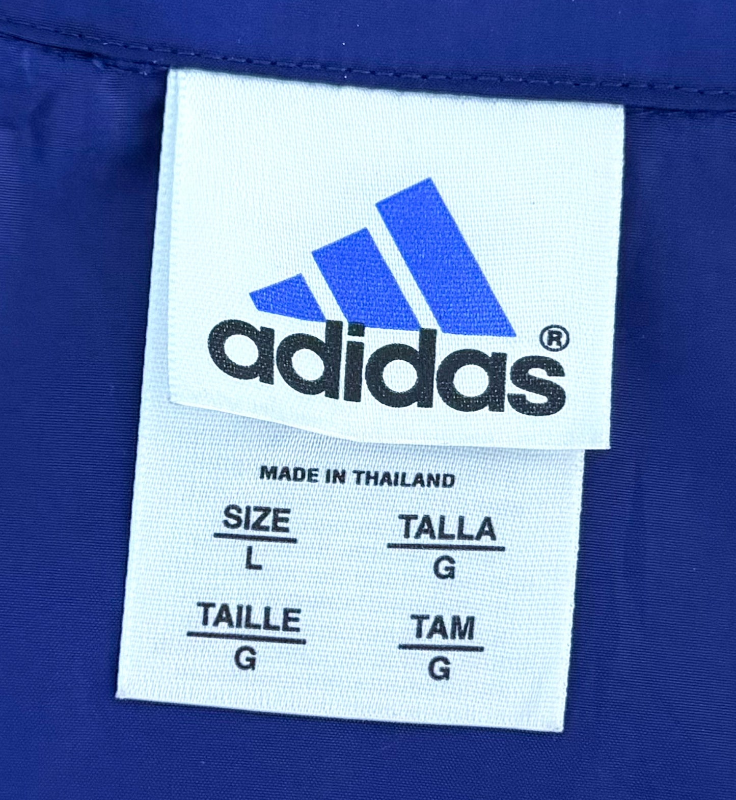 Vintage 2000s Adidas Full Zip Blue Y2K Sportswear Windbreaker Jacket Large