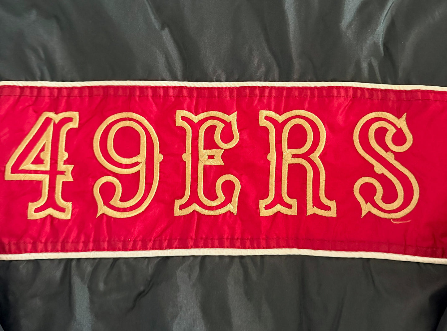Vintage 1990s San Francisco 49ers Puffer NFL Game Day Hooded Puffer Jacket Adult Small