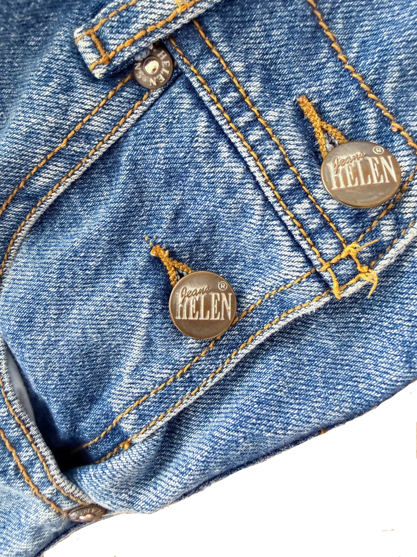 Vintage 90s Kids Embroidered Car Helen Jeans Denim Overalls Size 4-6 Years