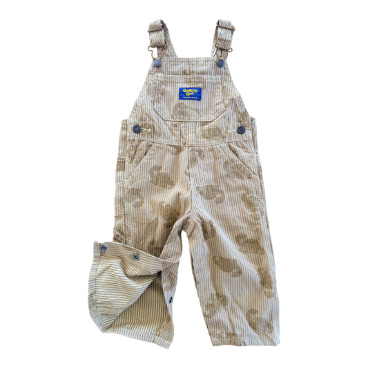 Kids OshKosh B'gosh Dinosaur Stripe Overalls, 12 Months