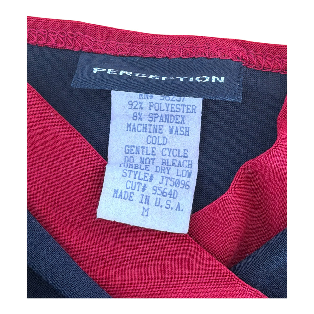 Vintage Y2K Perception Black Red Handkerchief Hem Strap Top, Medium