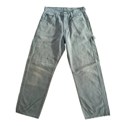 Dickies Green Cotton Canvas Carpenter Workwear Pants, 30W 30L