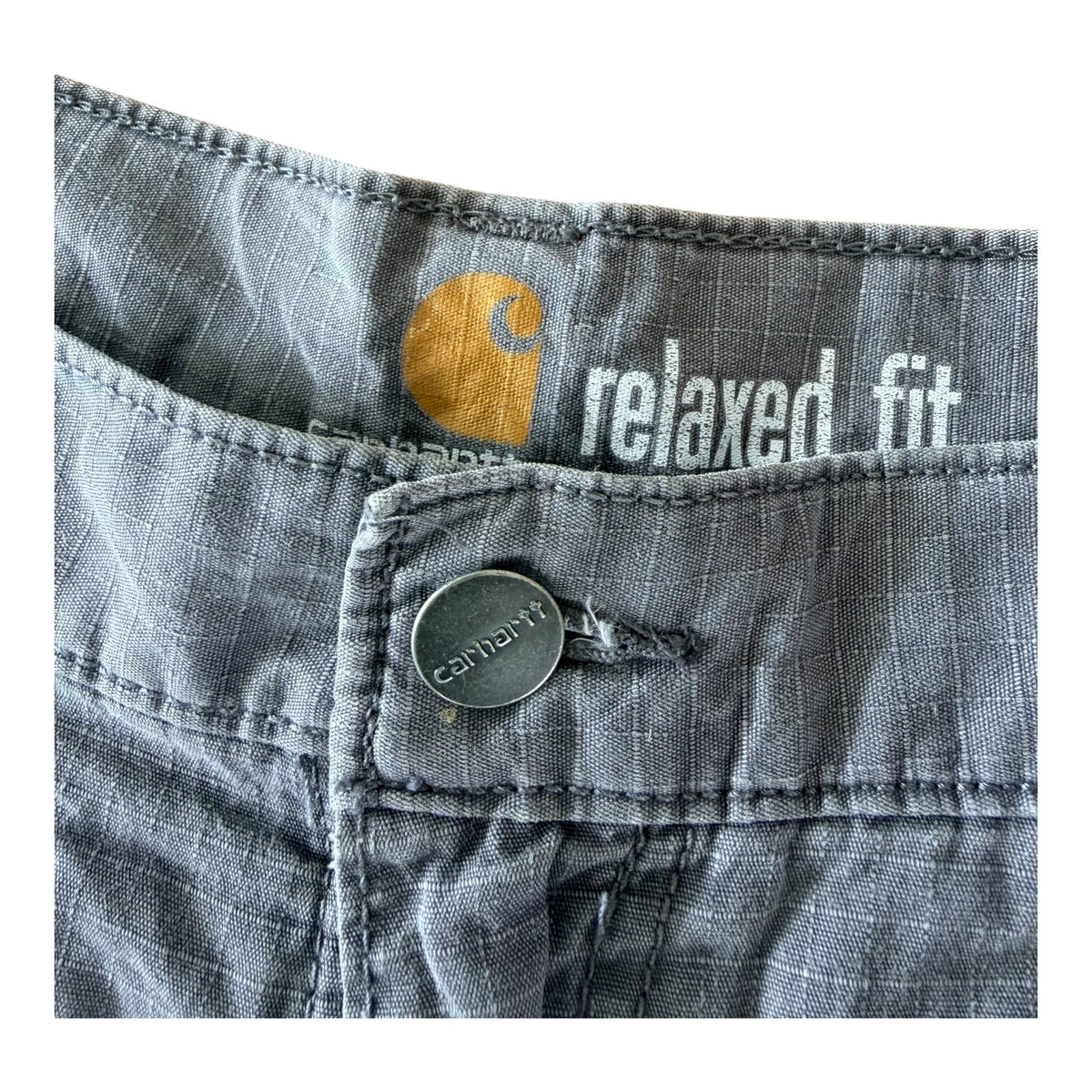 Carhartt Slate Grey Ripstop Relaxed Fit Cargo Jort Shorts, Large