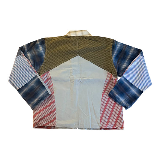 Ralph Lauren Rework Patchwork Oxford Shirt Jacket, Large