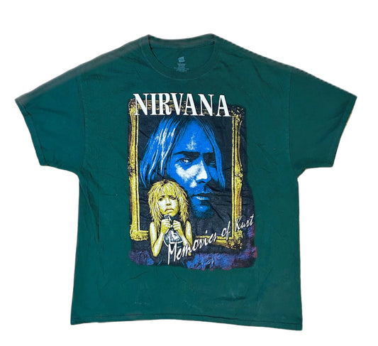 Nirvana Courtney And Kurt Kobain Band Tee XL