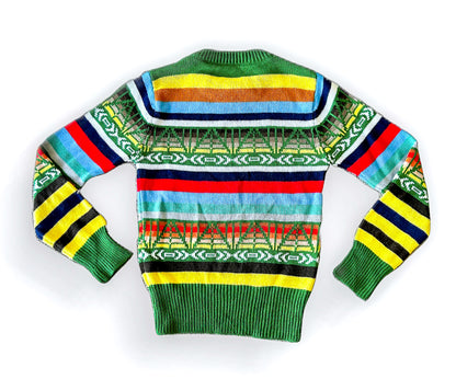 Vintage Kids Patterned Knitted Jumper 7-8 Years