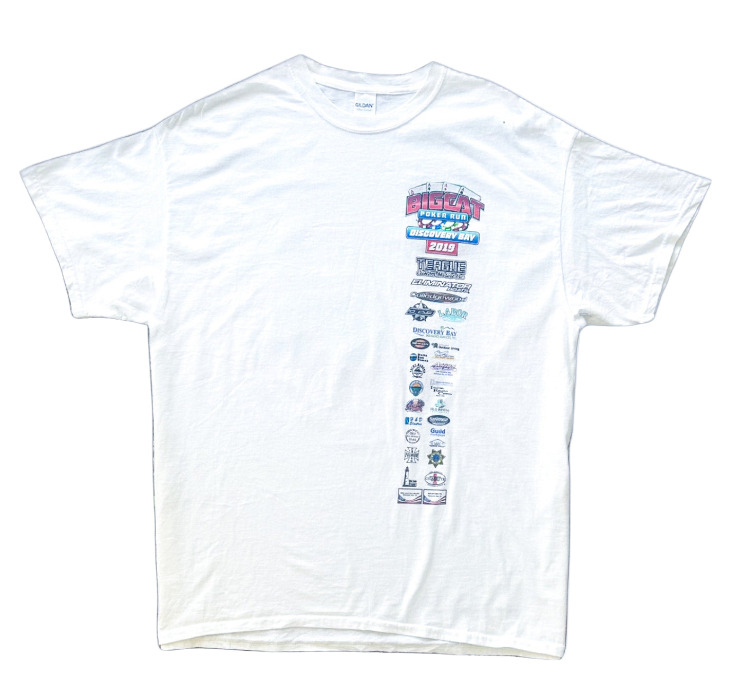 Vintage Big Cat Poker Run T-Shirt 2019 Discovery Bay Speedboat Graphic Tee, Size -  XL