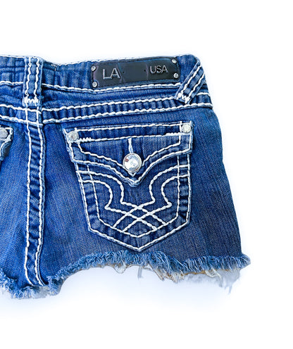 Vintage Y2K Los Angeles U.S.A Embroidered Denim Shorts