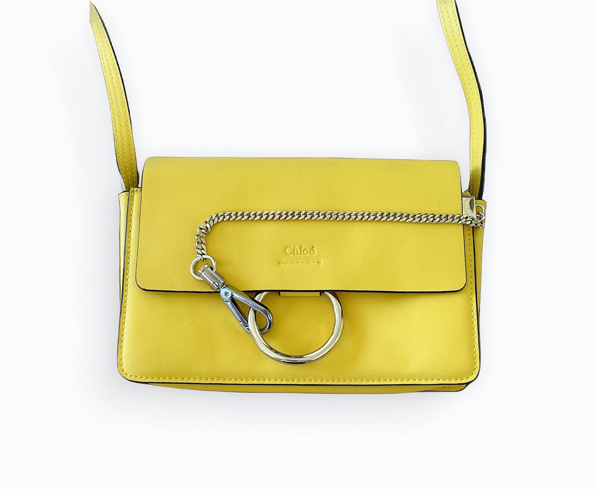 chloe faye mini backpack yellow Leather and Suede 430392 Embossed logo and zippered expansion panels at face Faye Mini Burning Camel Shoulder