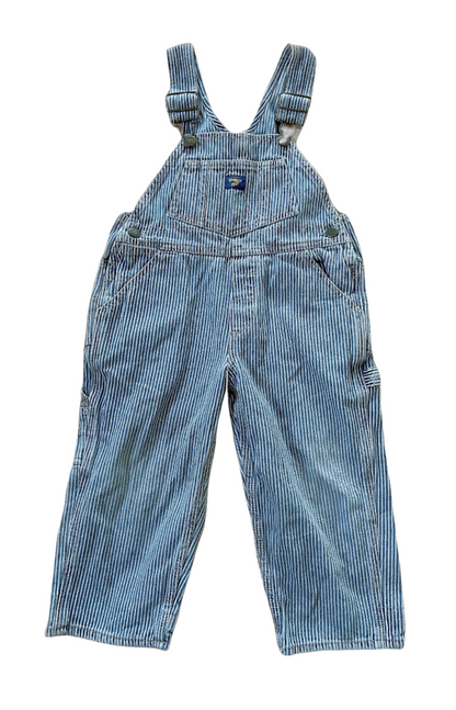 OshKosh B'Gosh Kids Denim Hickory Stripe Overalls 3 Years