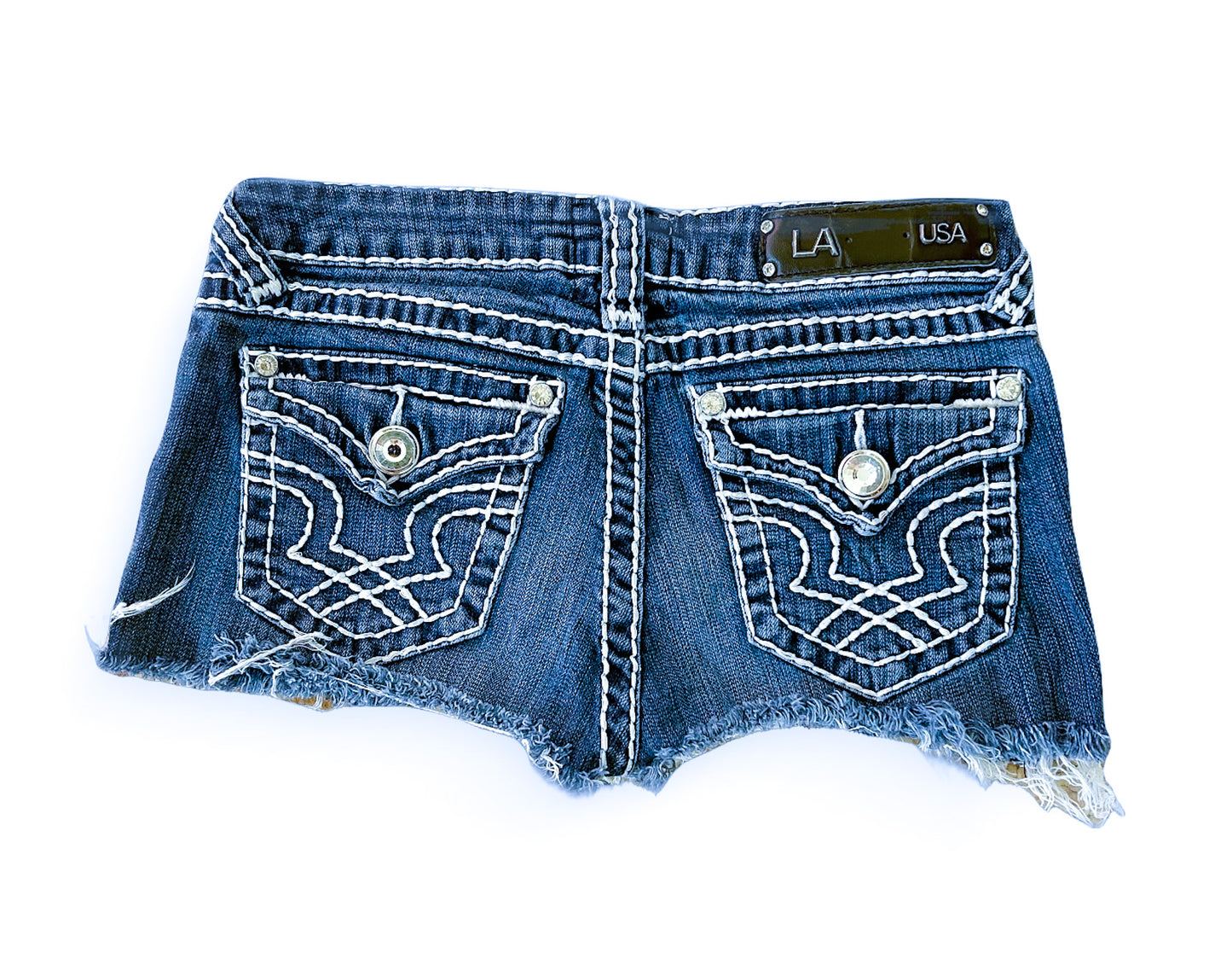 Vintage Y2K Los Angeles U.S.A Embroidered Denim Shorts