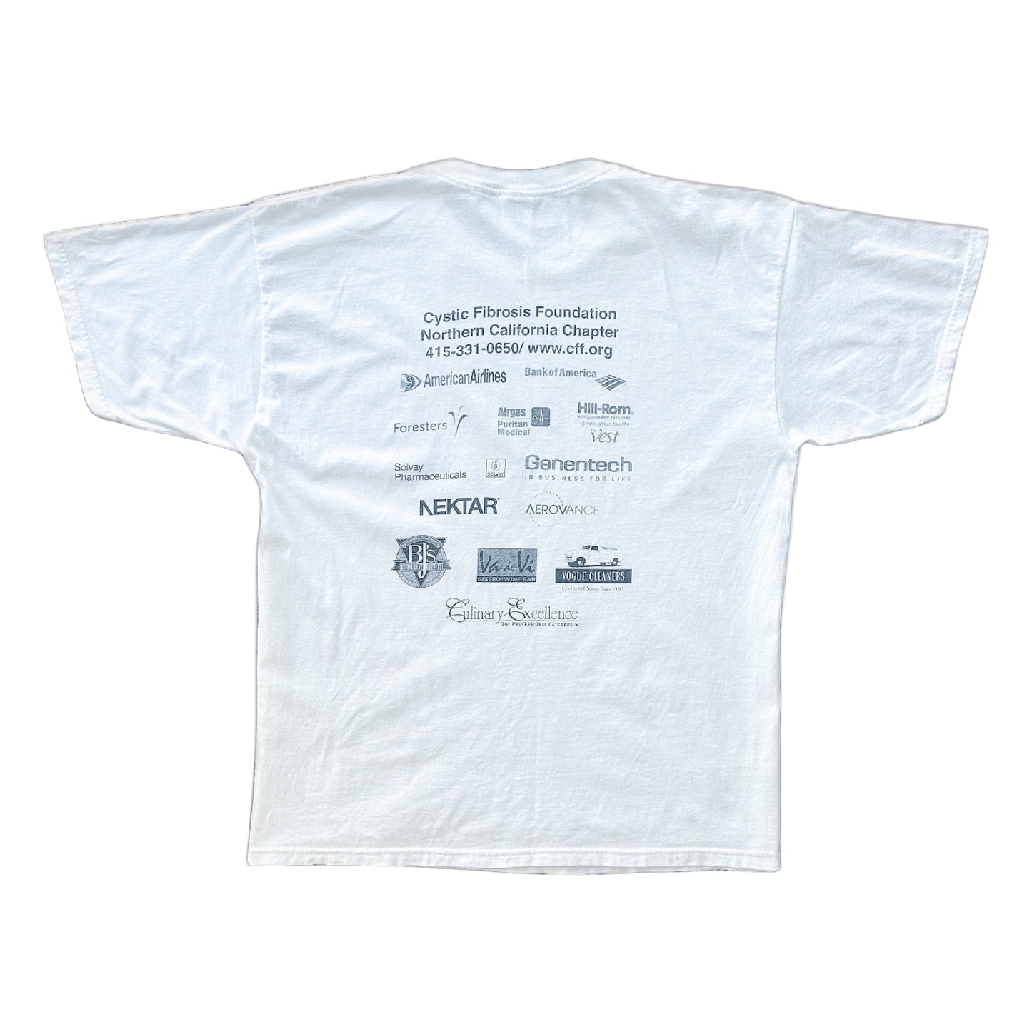 Vintage 90s Gildan Heavyweight Team CF Cystic Fibrosis Foundation Graphic T-Shirt, White Charity Tee Made in Honduras, Size - XL