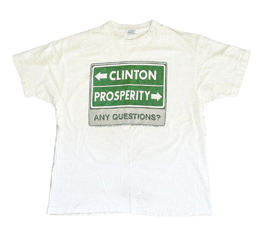 Vintage Single Stitch 1993 President Clinton Beefy Hanes Tee XL