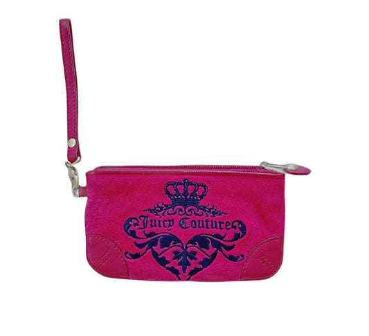 Juicy Couture Y2K Pink Purse with Leather Trim Branded