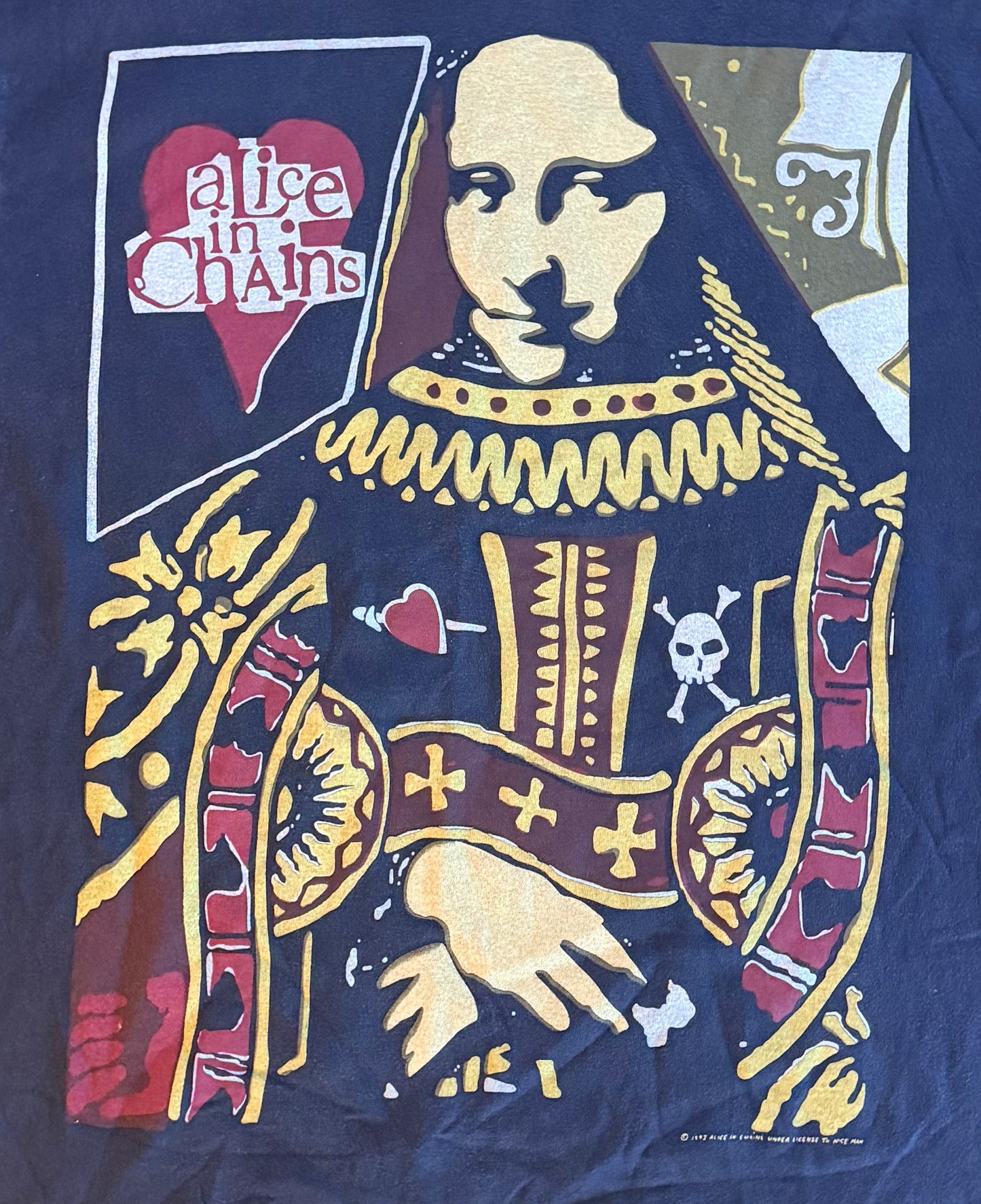 Alice In Chains Medieval Queen Brockum Single Stitch T-Shirt, Large