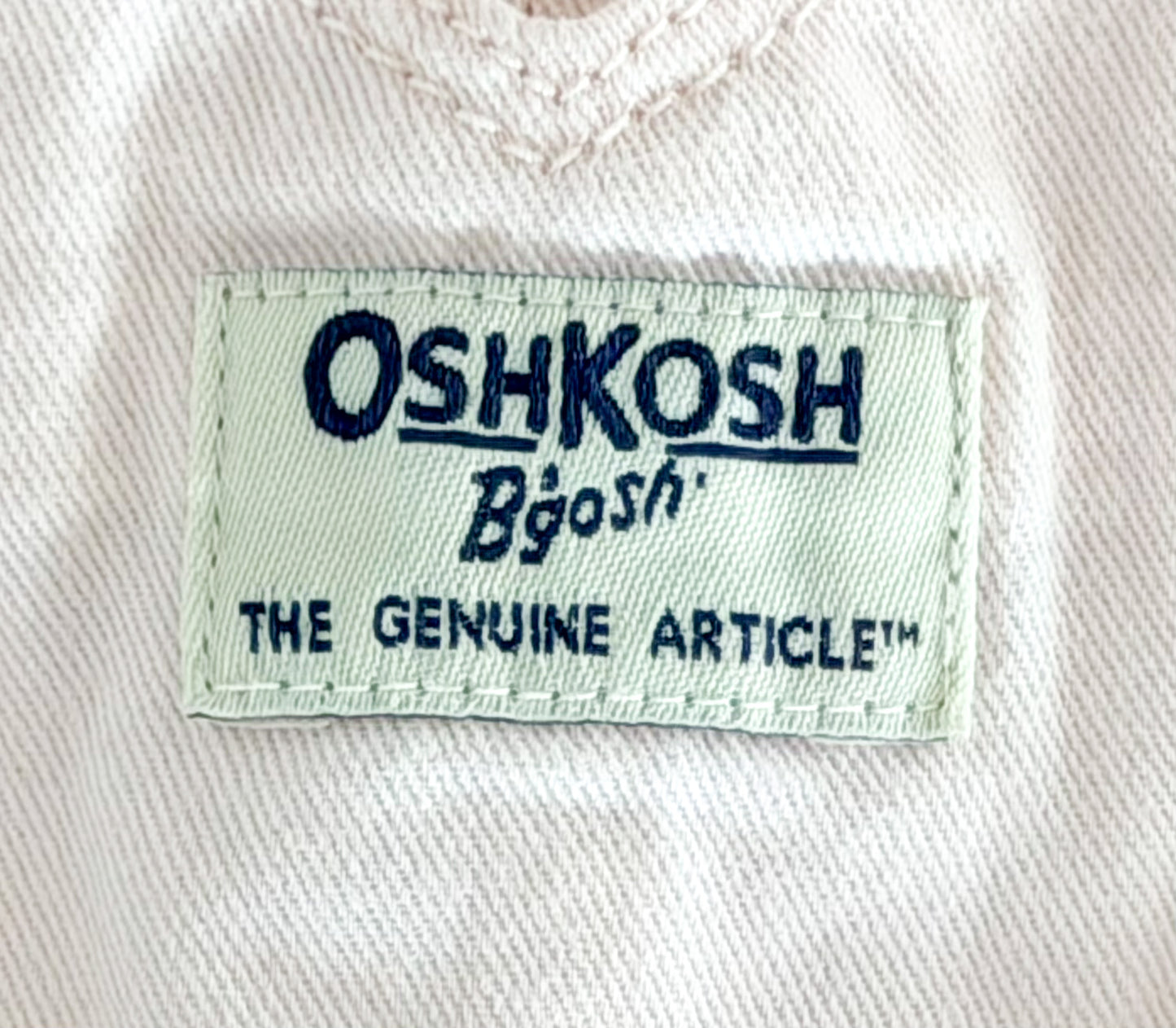 Vintage Kids OshKosh B'Gosh Light Pink Heart Denim Heart Overalls Size 5 Years