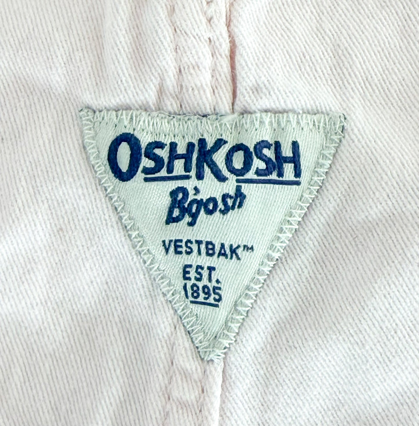Vintage Kids OshKosh B'Gosh Light Pink Heart Denim Heart Overalls Size 5 Years