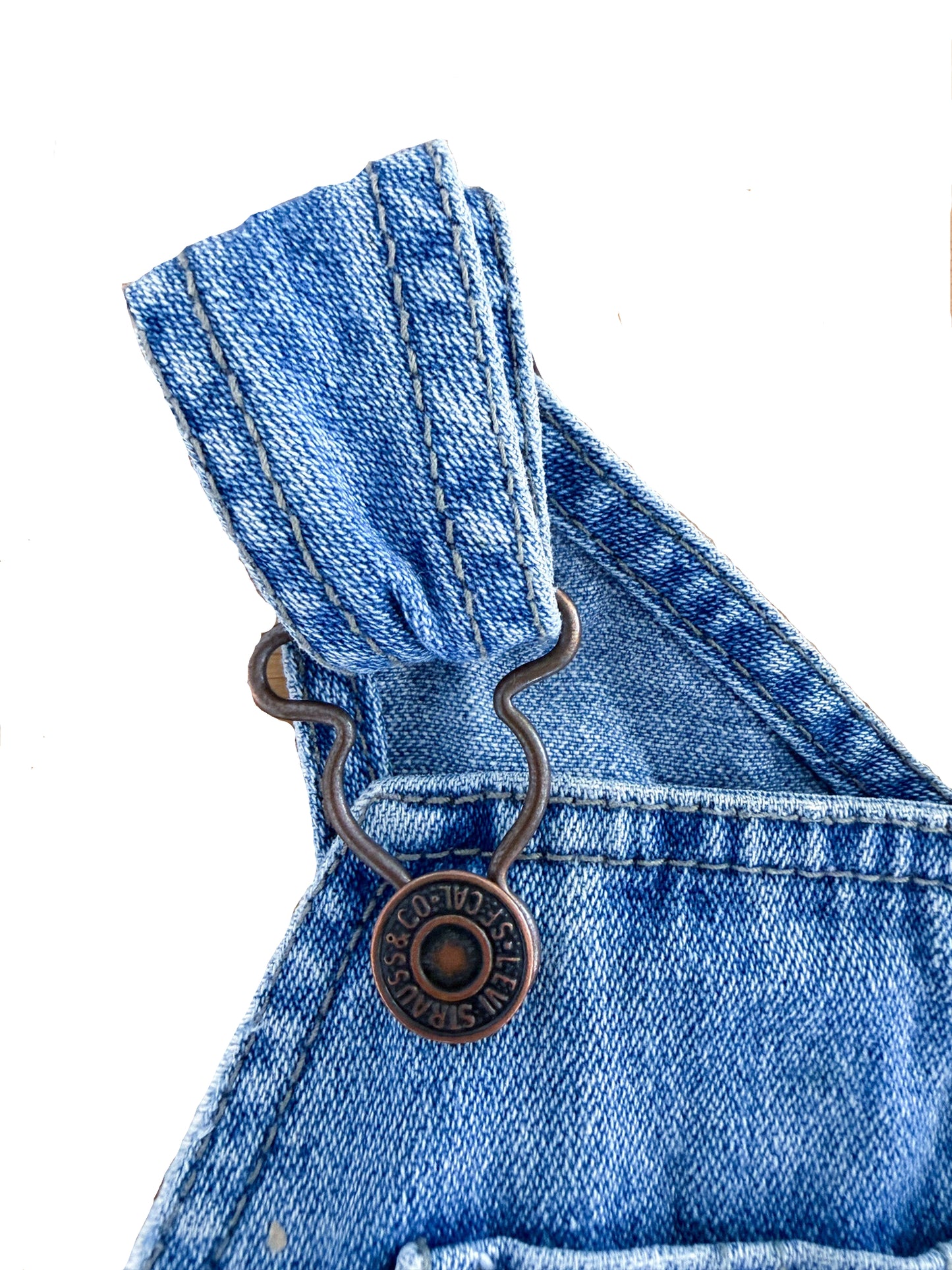 Vintage Kids Levis Strauss Denim Red Tab Overalls Size 18 Months