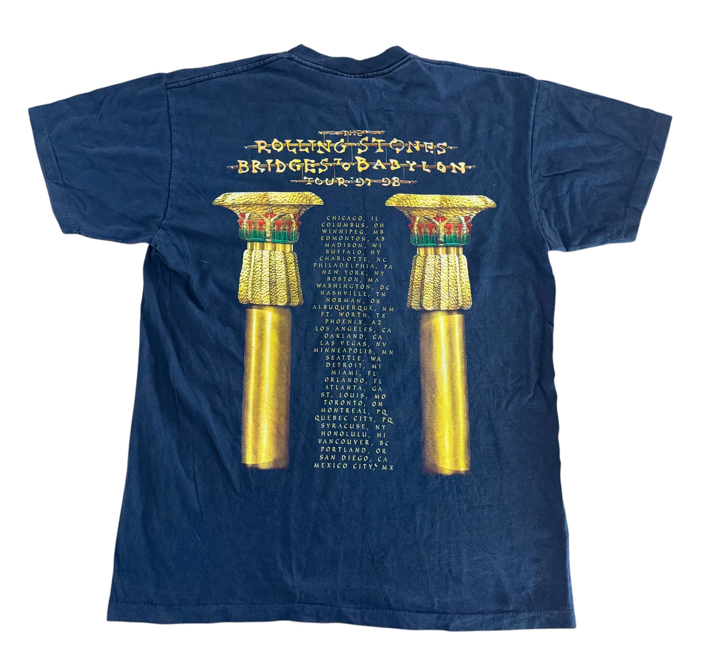 Rolling Stones Bridges to Babylon Tongue Logo Band T-Shirt, Large