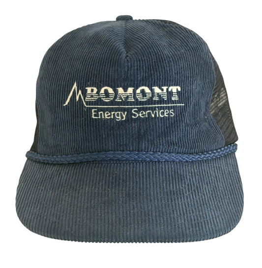 Vintage 90s Bomont Blue Cord Workwear Trucker Cap