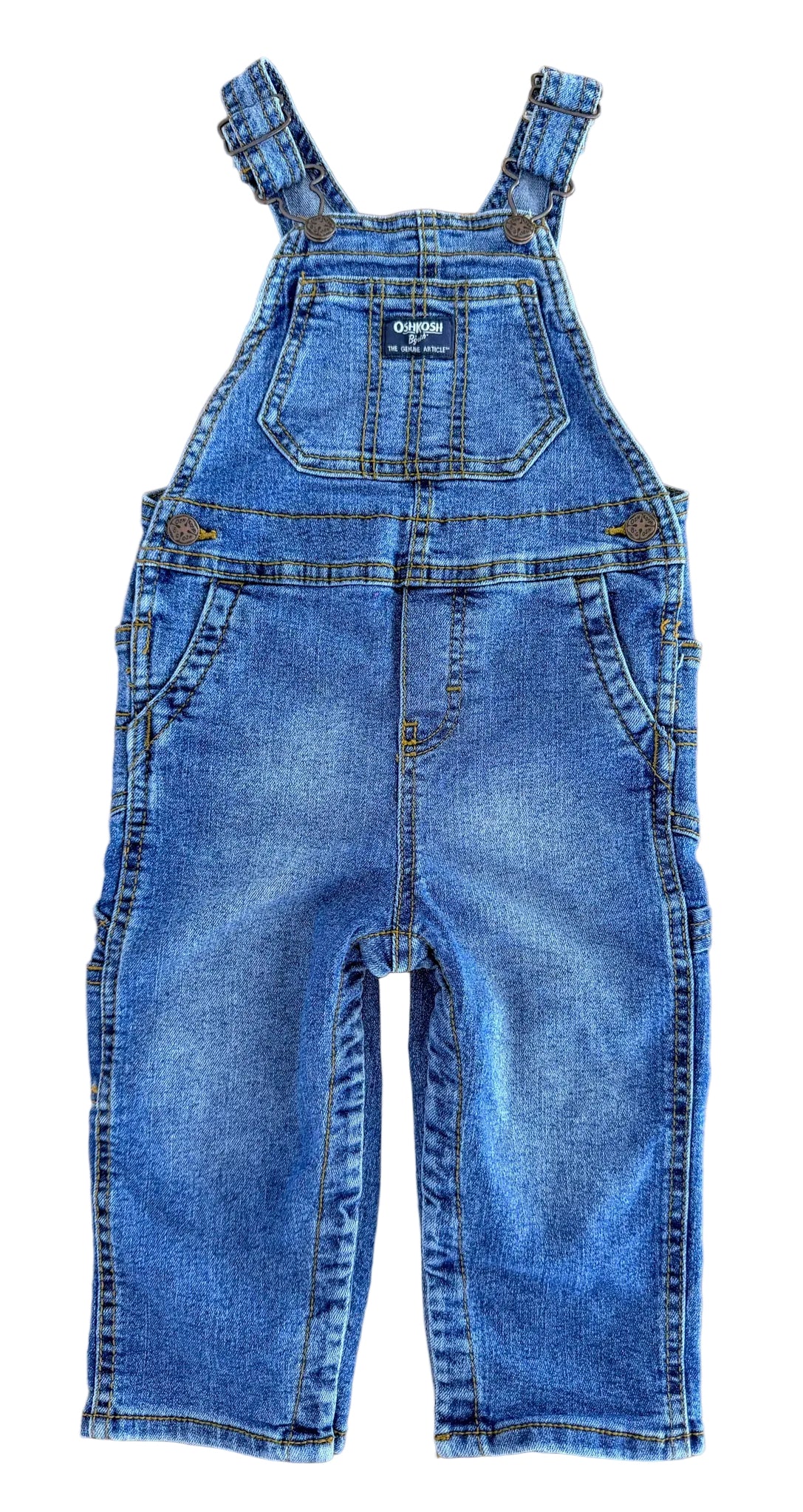 Vintage Kids OshKosh B'Gosh Denim Overalls Size-18 Months