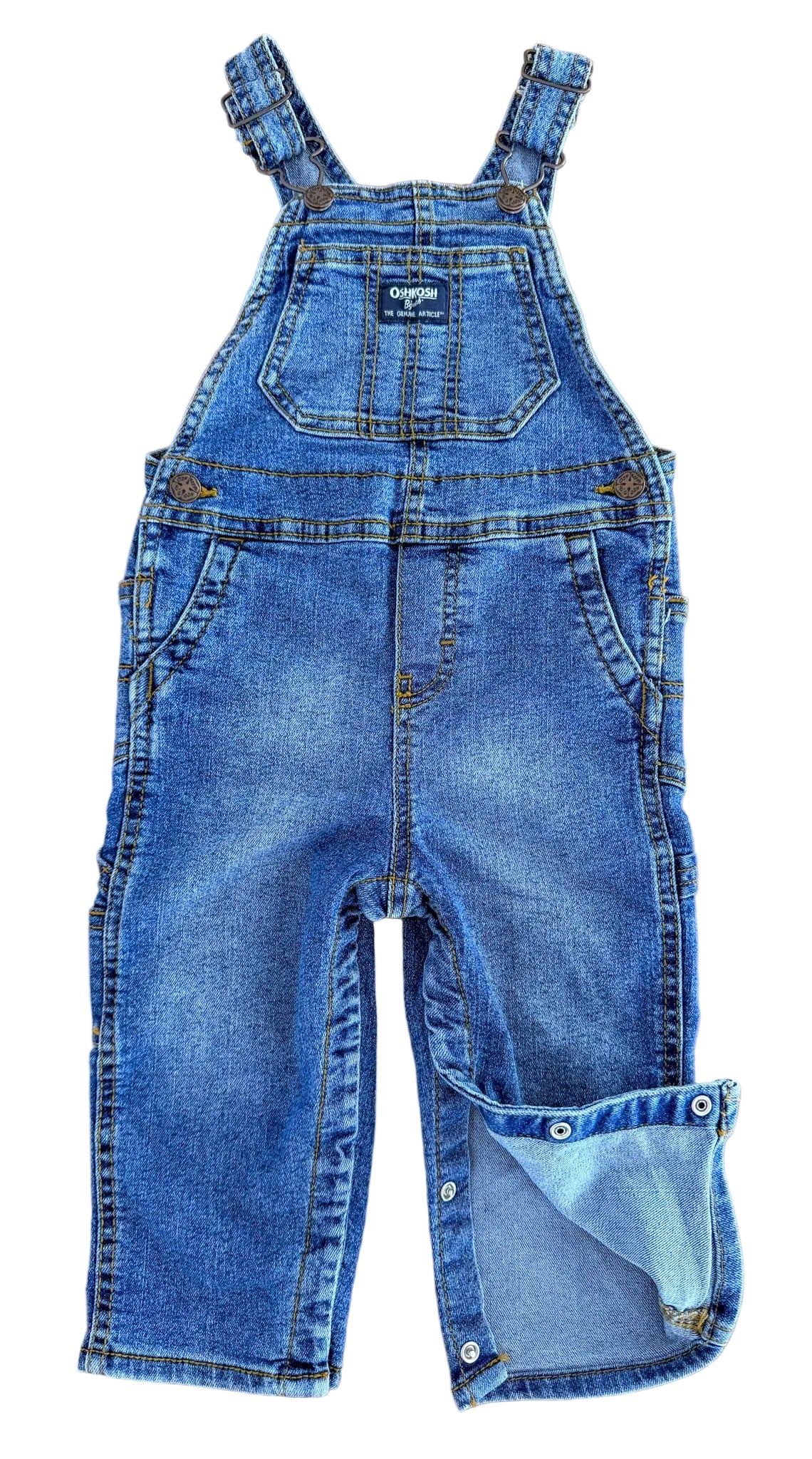 Vintage Kids OshKosh B'Gosh Denim Overalls Size-18 Months