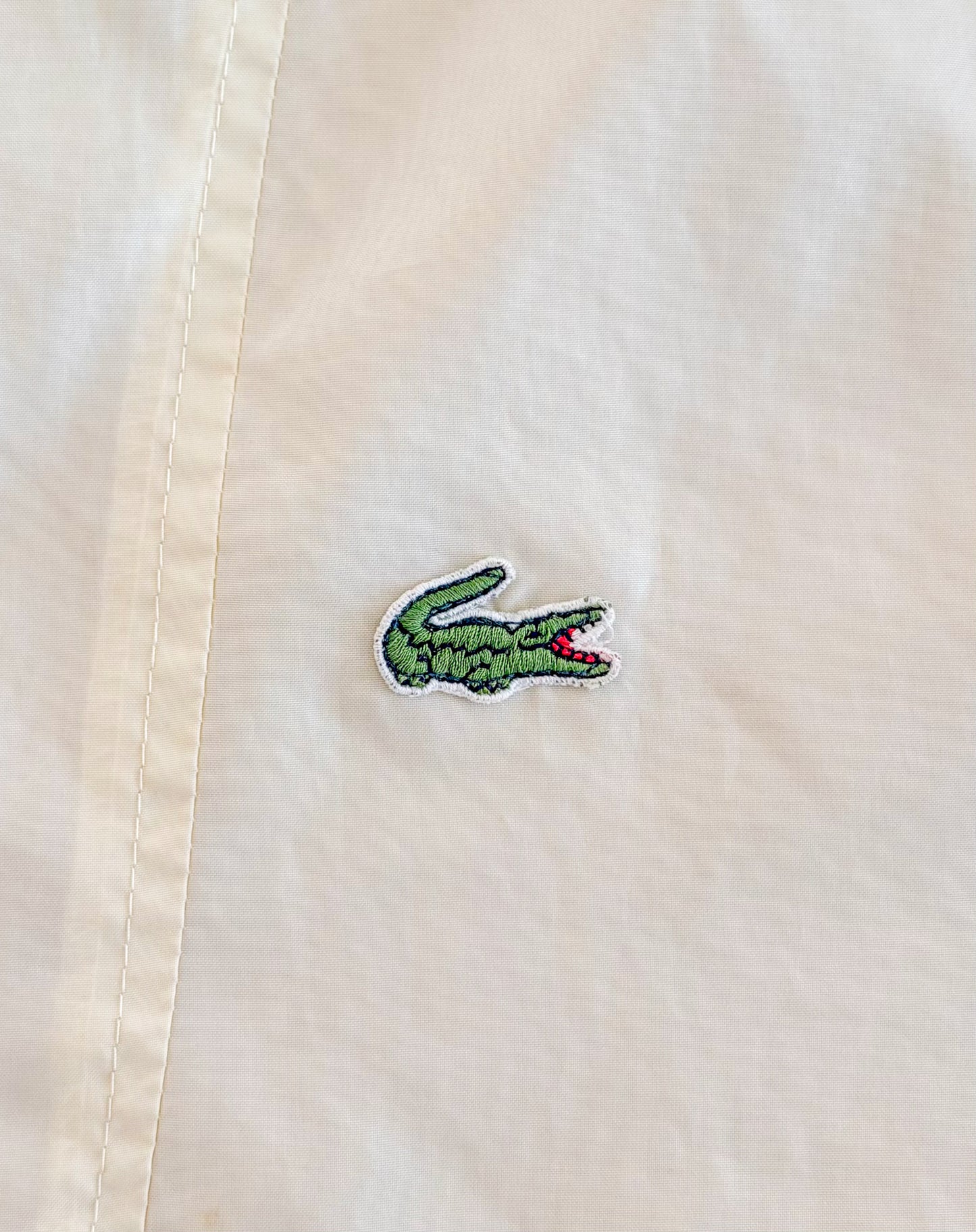 Vintage 1980s IZOD Lacoste Hooded Quarter Zip Windbreaker Jacket, Medium