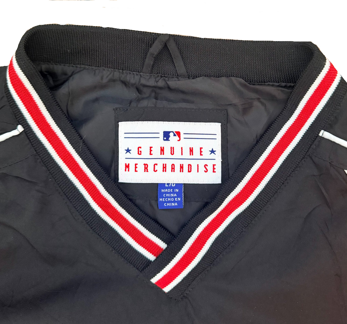 Vintage Arizona Diamondbacks MLB Pullover Black Red Spell-Out Embroidered Windbreaker Jacket Size Large