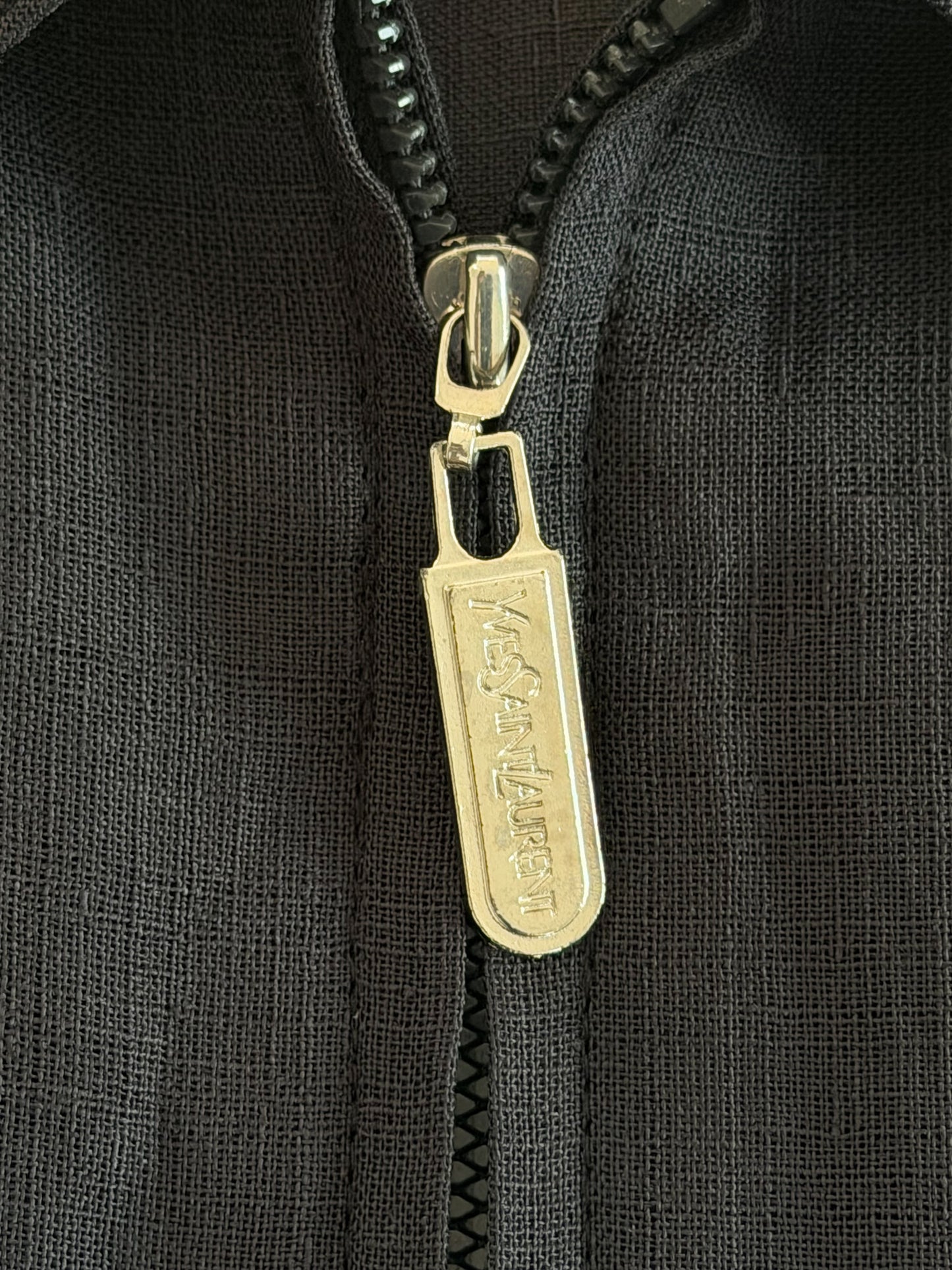 Vintage Yves Saint Laurent Lightweight Collared Jacket, Black, Medium